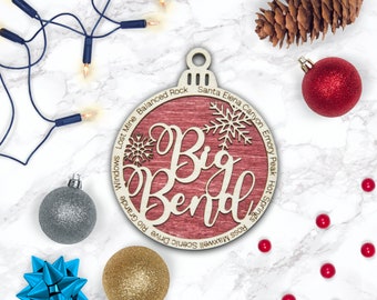 Big Bend National Park Christmas Ornament | Big Bend Christmas Ornament | Big Bend Wooden Christmas Ornament