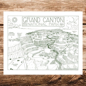 Impressão do mapa do parque nacional do Grand Canyon de <br> Entrega Rápida? Mapa do Parque Nacional do Grand Canyon | Mapa do Grand Canyon Pôster | Póster Parque Nacional do Grand Canyon