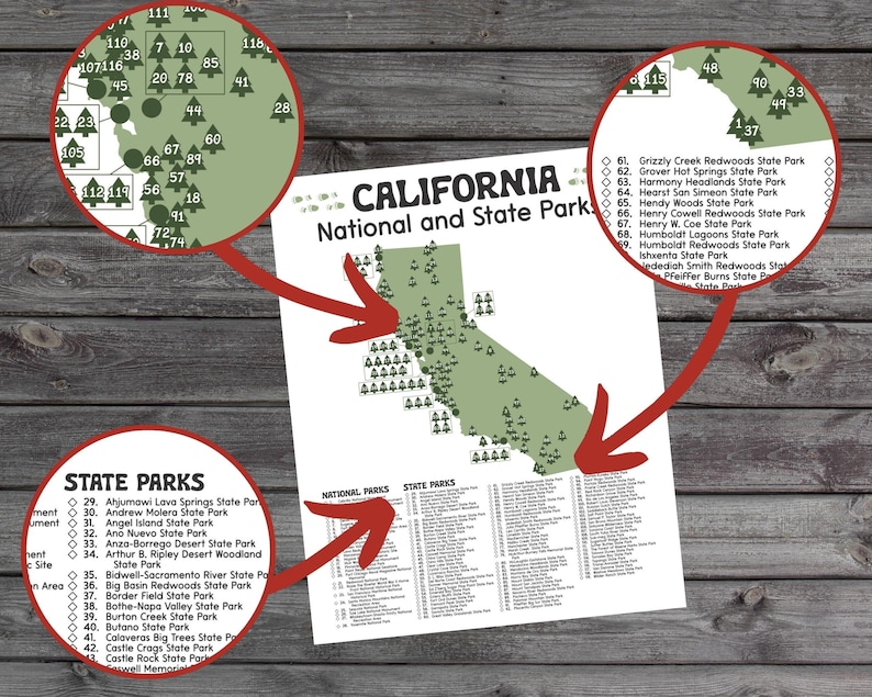 California National and State Park Map | California State Park Map ...