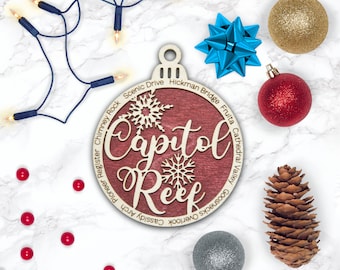 Capitol Reef National Park Christmas Ornaments / Utah Wooden Christmas Ornament