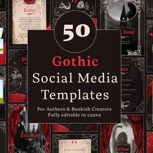 Dark Romance Canva Templates | Gothic Instagram Posts for Authors (Digital Download)
