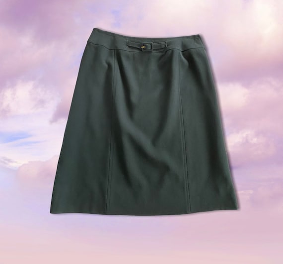 Sleek Black Chanel CC Logo Pencil Skirt