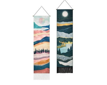 sunset mountain tapestry