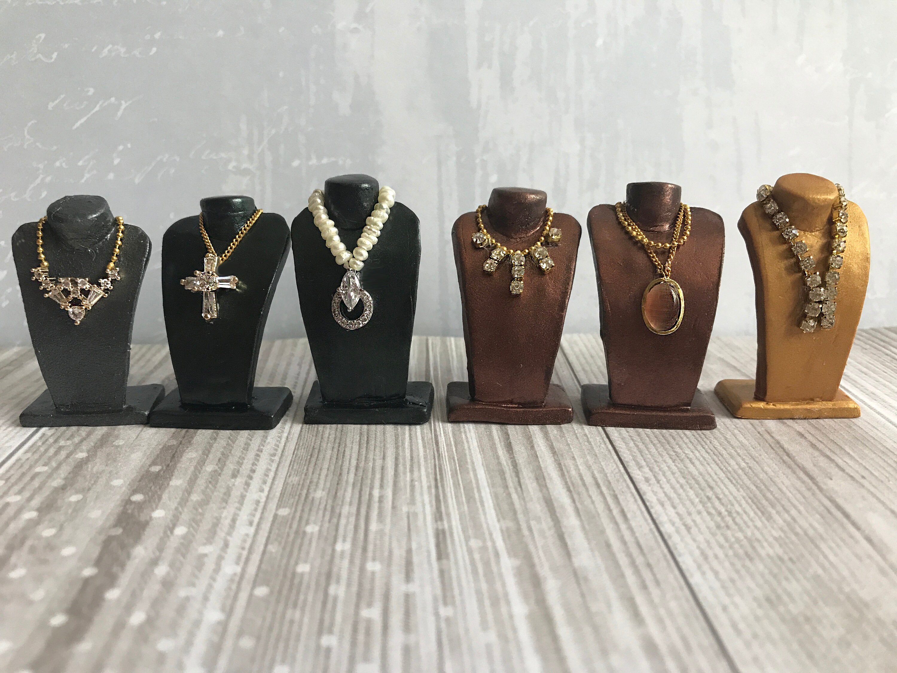 OOAK Dollhouse miniature Jewelry Display bust tiny jewelry Etsy