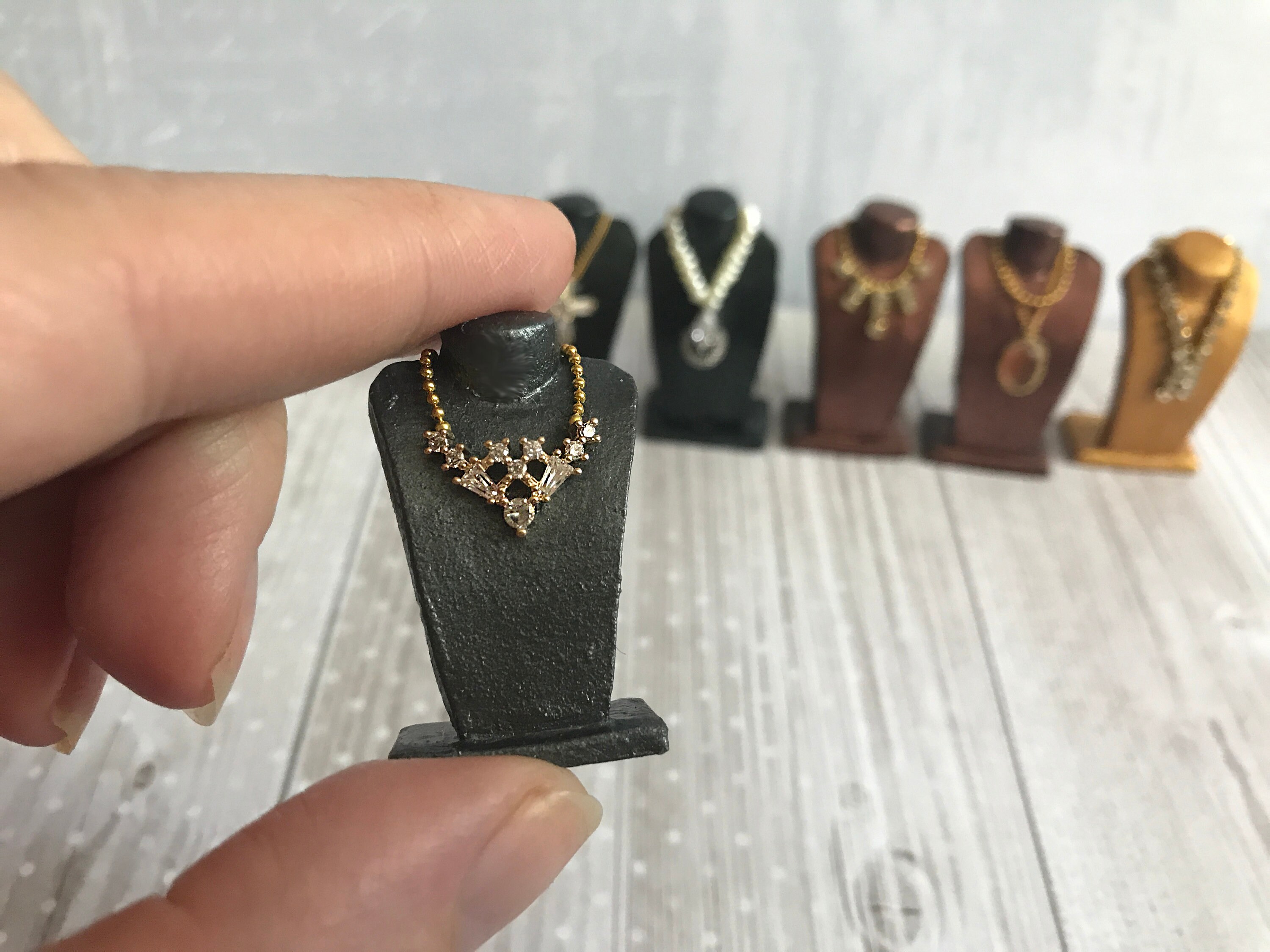 OOAK Dollhouse miniature Jewelry Display bust tiny jewelry Etsy
