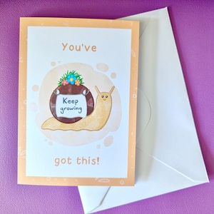Carte de voeux escargot, jolie carte de motivation, cartes de voeux, jolie carte d'escargot