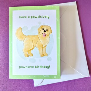 Biglietto d'auguri per giochi di parole Golden Retriever, biglietto per cani, biglietti d'auguri, biglietto d'auguri, simpatico biglietto Labrador