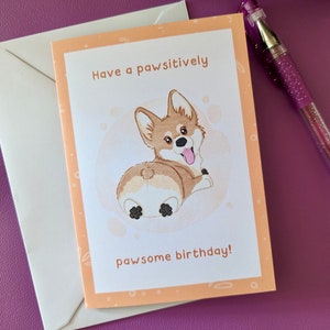 Corgi pun greetings card, dog card, greetings cards, birthday card, cute Corgi card