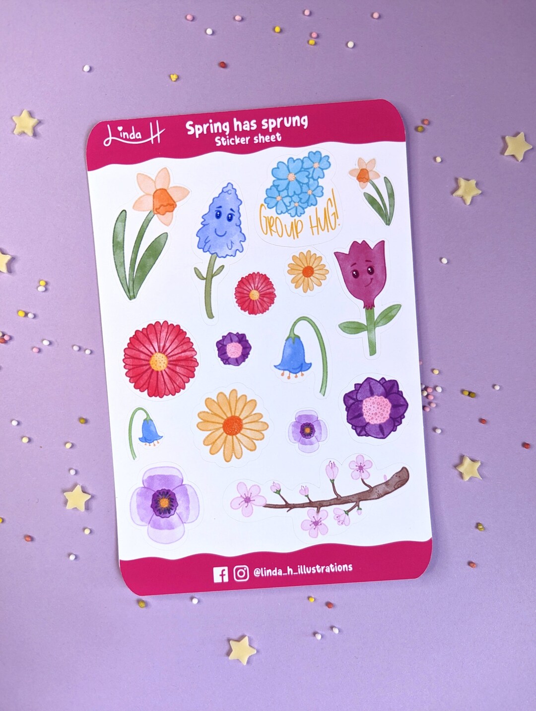 Spring Flower Stickers: Glossy Journaling Stickers - Etsy