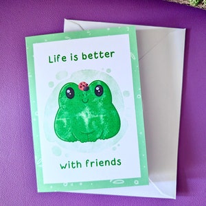 Frog greetings card, cute froggy card, greetings cards, cute frog card