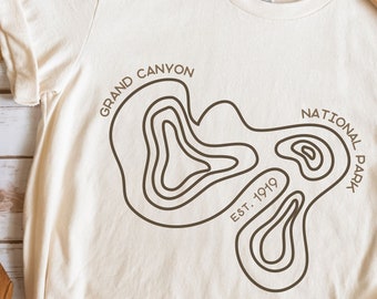 Chemise du parc national du Grand Canyon, chemise de l'Arizona, chemise minimaliste du parc national, t-shirt de voyage, t-shirt de voyage sur la route, chemise de camping, amateur de plein air