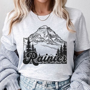 Mount Rainier Shirt, Mt Rainier Tshirt, Pacific Northwest Tee, PNW Shirt, Mount Rainier T Shirt, Mountain Hiking Shirt, Camping Shirt image 1