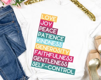 Fruit of the Spirit T-Shirt, Christian Apparel, Galatians 5:22-26, Religious Shirt Gift for Her, Fruits of the Spirit Tee, Faith Clothing