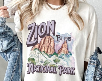 Zion National Park Shirt, Comfort Colors Vintage National Park Tee, Zion Shirt, Utah Shirt, 70s Tee, Zion Souvenir, National Park Gift
