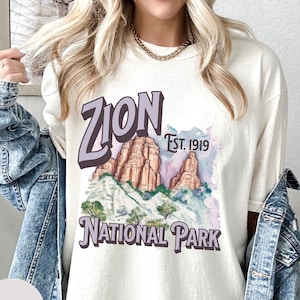 Zion National Park Shirt, Comfort Colors Vintage National Park Tee, Zion Shirt, Utah Shirt, 70s Tee, Zion Souvenir, National Park Gift