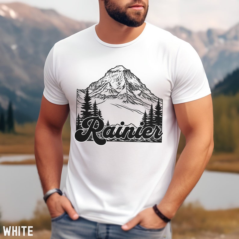 Mount Rainier Shirt, Mt Rainier Tshirt, Pacific Northwest Tee, PNW Shirt, Mount Rainier T Shirt, Mountain Hiking Shirt, Camping Shirt image 2