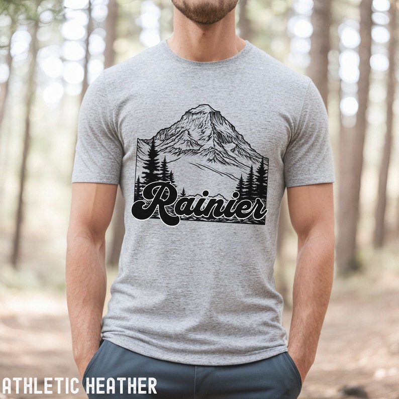 Mount Rainier Shirt, Mt Rainier Tshirt, Pacific Northwest Tee, PNW Shirt, Mount Rainier T Shirt, Mountain Hiking Shirt, Camping Shirt image 4