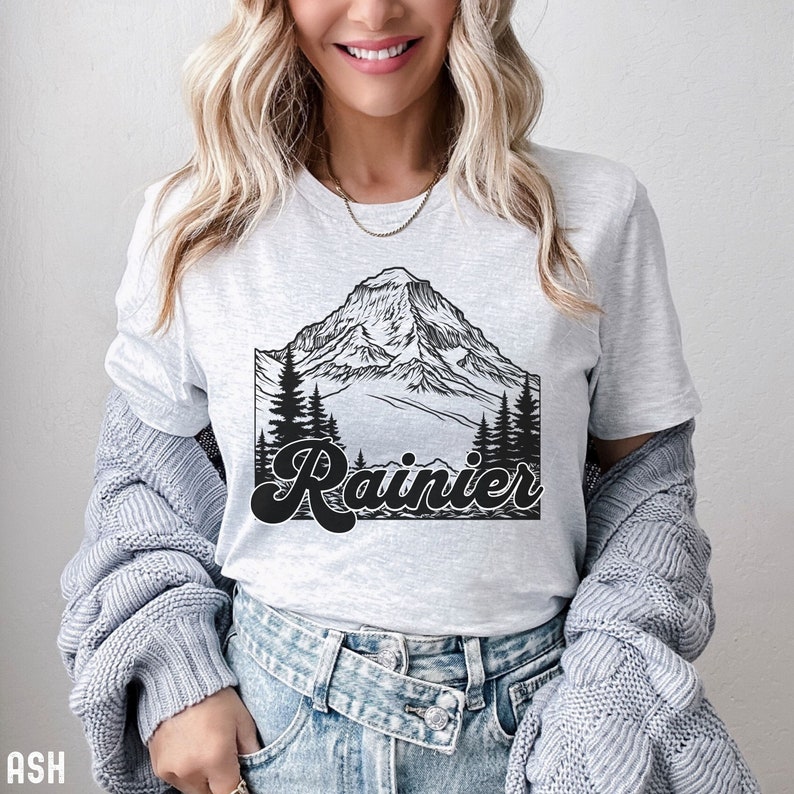 Mount Rainier Shirt, Mt Rainier Tshirt, Pacific Northwest Tee, PNW Shirt, Mount Rainier T Shirt, Mountain Hiking Shirt, Camping Shirt image 1