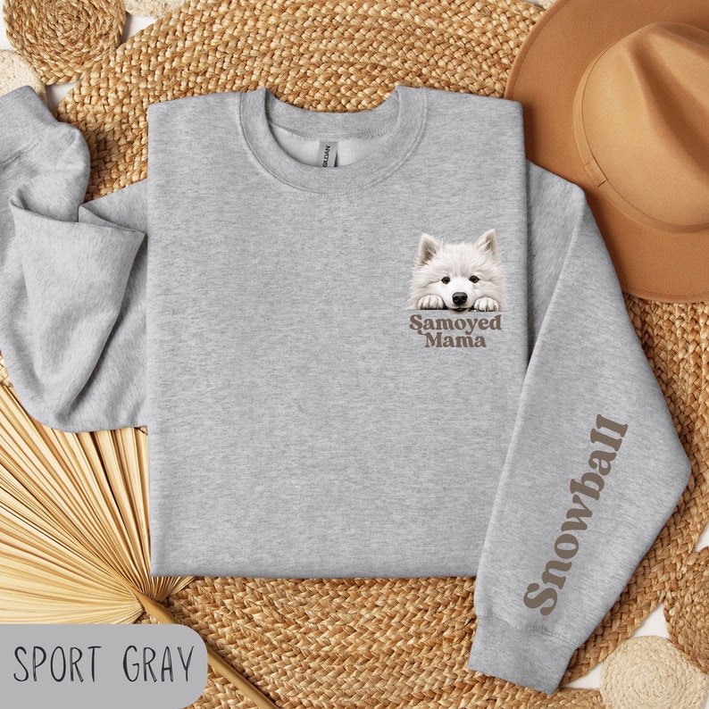 Custom Samoyed Gifts, Personalized Samoyed Sweatshirt With Name on
