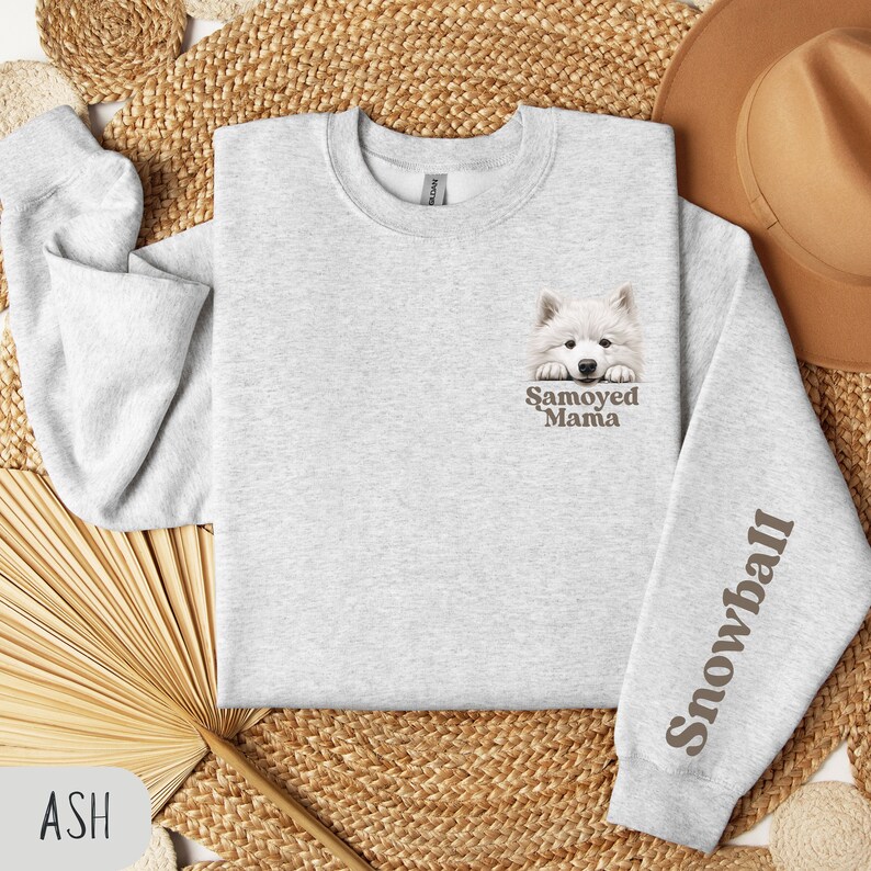 Custom Samoyed Gifts, Personalized Samoyed Sweatshirt With Name on