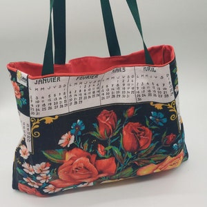 Calendário Uniktontorchon 1984 sacola de compras de flores