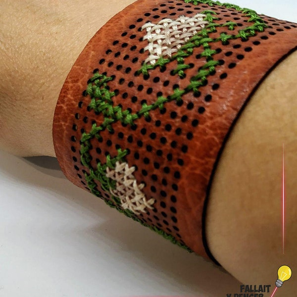Cross Stitch Leather Etsy