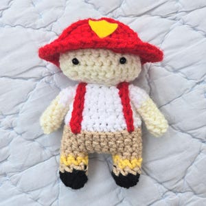 Firefighter Crocheted Stuffed Toy