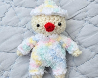 Peluche de payaso tejido a crochet