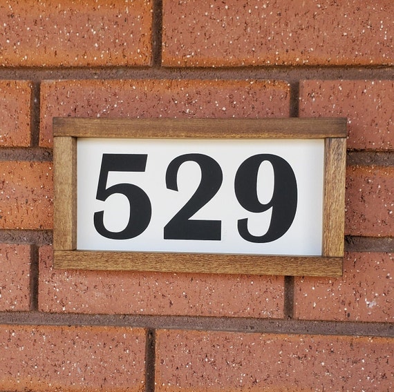 House Number Sign Street Number Farmhouse Wood Sign Hand Etsy
