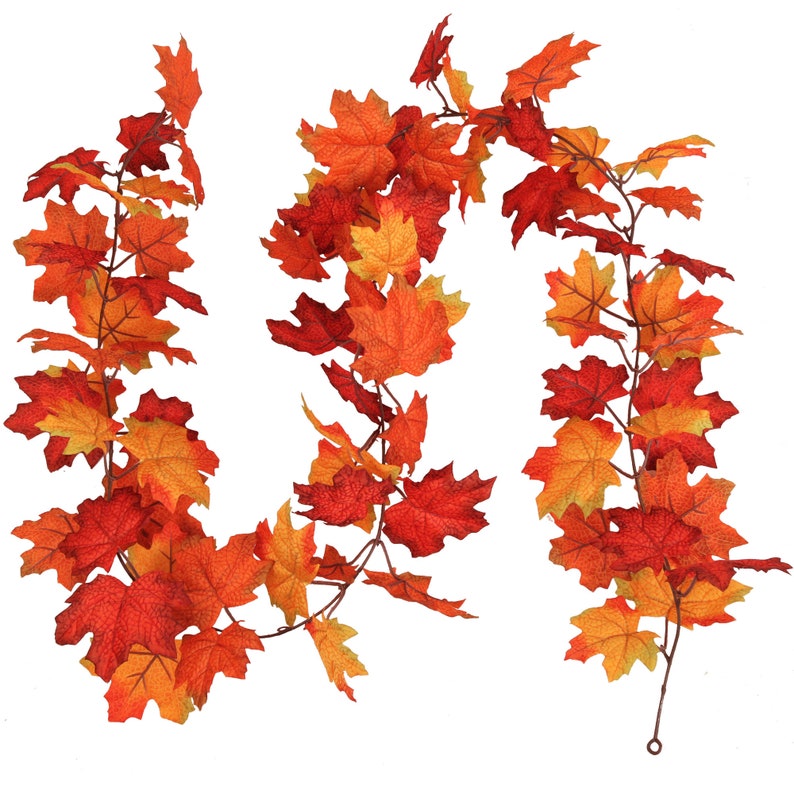 Silk Maple Leaf Garland 6' x 7 Silk Fall Décor with Etsy
