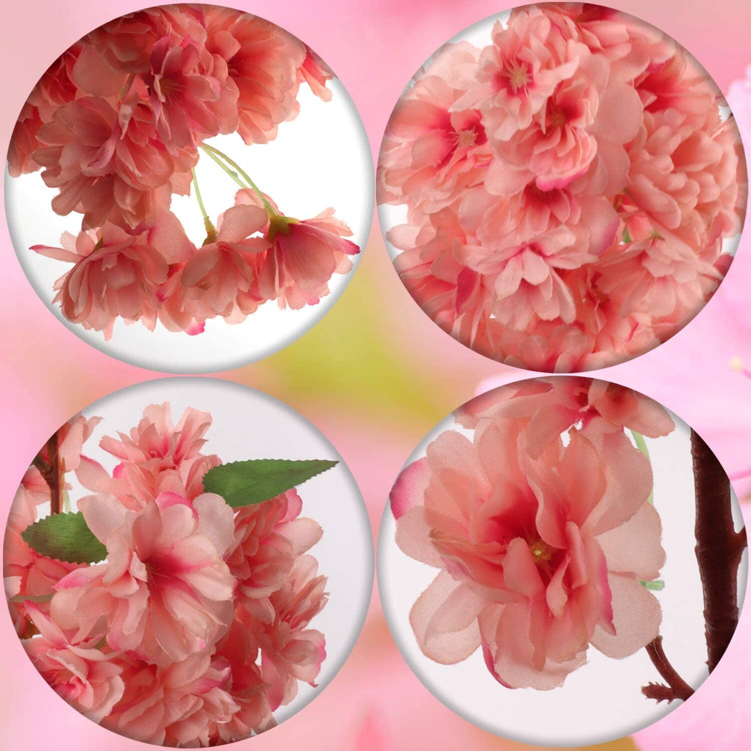 Silk Cherry Blossom Flowers Pink Three 30 Inch White Blossom Etsy