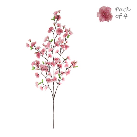 Artificial Cherry Blossom Branch Weeping 43 Inches Pink Spring Flowers