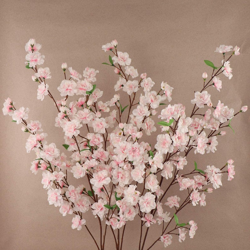 Silk Cherry Blossom Flowers Four 36 Inch LIGHT PINK