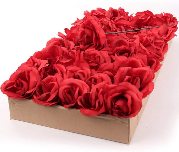 Silk Flowers Dark Red Rose Picks for Wedding Decorations | Etsy