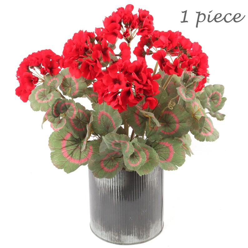 Silk Geranium Bush Red Silk Plant Perfect for Indoor Outdoor Etsy