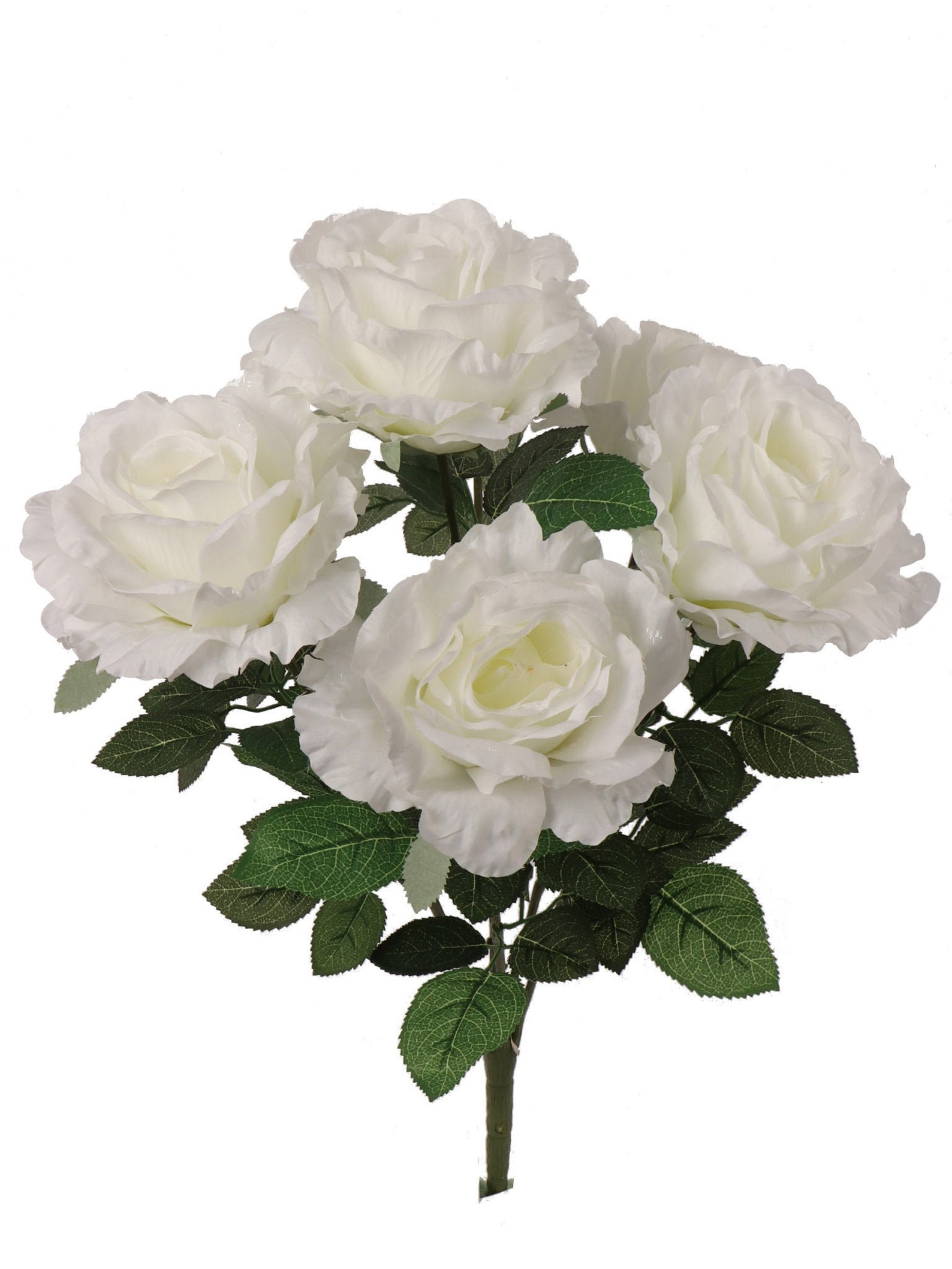 Silk Rose Bush 20 X 13 with 7 White Silk Flowers | Etsy