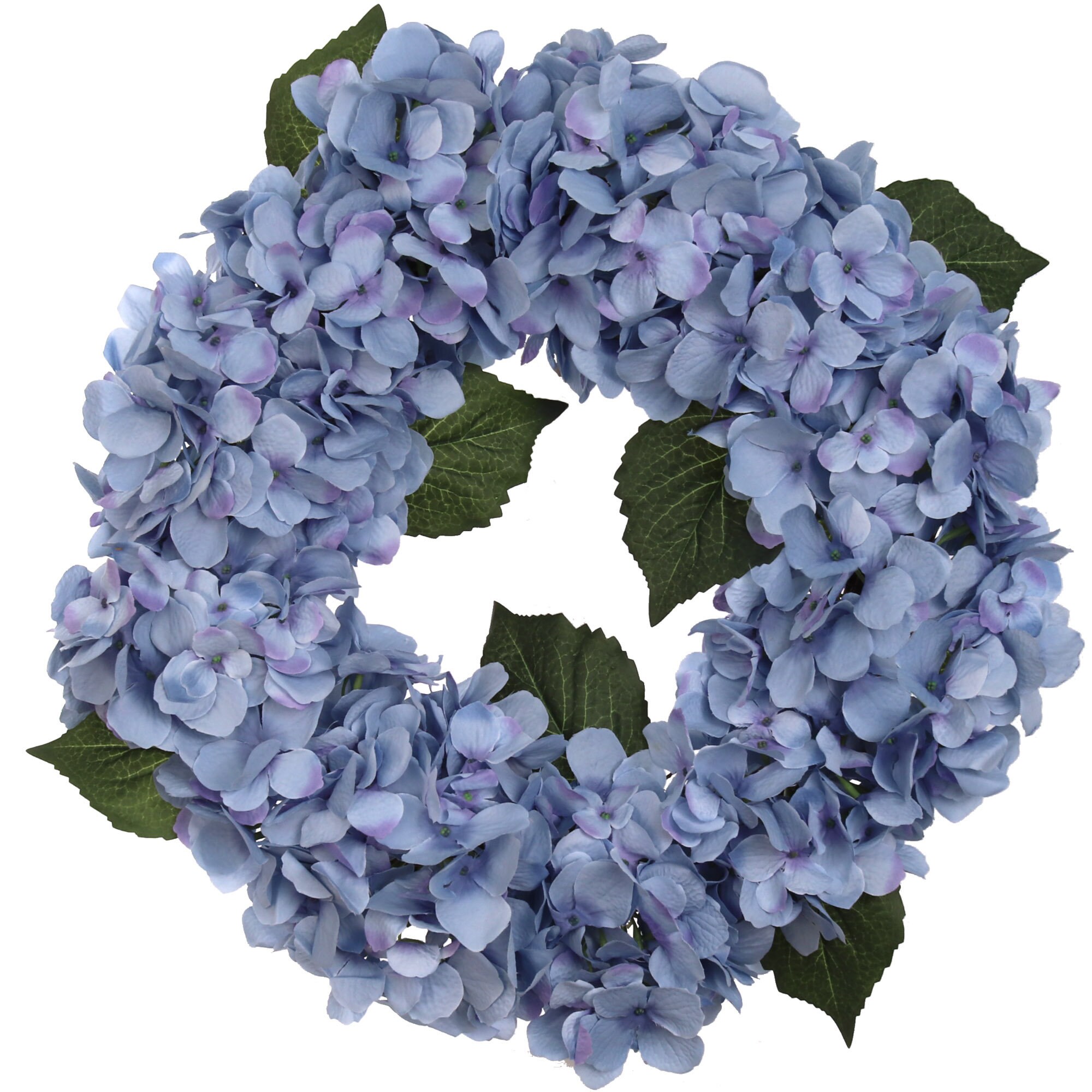 Hydrangea Wreath 12 Artificial Flowers 18” Silk Spring Wreath for Fro…