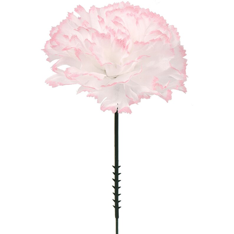 100 PEPPERMINT Silk Carnation Picks Artificial Flower Heads Etsy