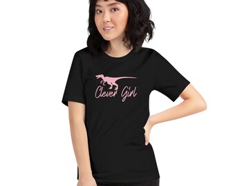 CLEVER GIRL - Raptor themed Women's short sleeve T-shirt,Women's Raptor Print T-shirt,Cute Raptor Dinosaur Gift idea for Women