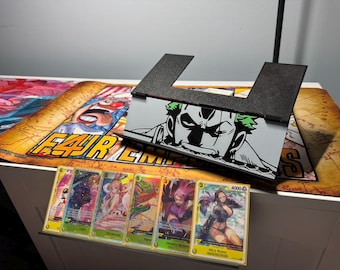 Portatarjetas colgante Zoro y soporte, plegable y portátil, ¡para cualquier TCG!
