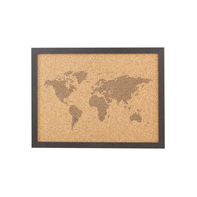 World Map Cork Board, Dots Map, Push Pin Map, Noticeboard, Memoboard Etsy