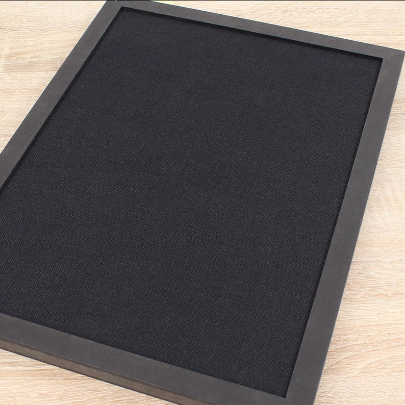 Panneau dépingle en tissu, panneau daffichage encadré de tissu noir, memoboard de tissu image 3