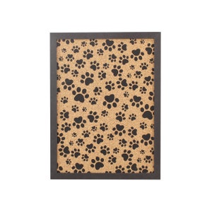 Kork-Mitteilung sboard | Tier-Pfote Druck | Gerahmte Pinnwand | Katze Hund Liebhaber Geschenk | Vision Board | Schreibtisch-Organisation | Kinderzimmer Print Dekor