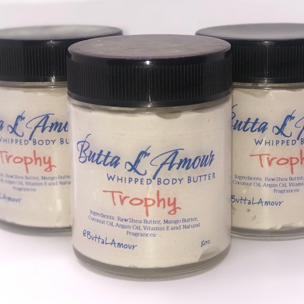Trophy. Perfume inspired- Soft floral fragrance. Made with Raw Shea Butter, Mango Butter