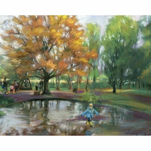 Morden Hall Park, original and limited edition giclée print of original artwork by Liying Zhao