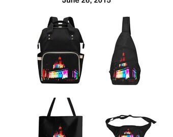 Spacious, Well-Constructed PACKS (backpack, cross-body, fanny) & TOTES For school, work, hiking, shopping, travel.. (LGBTQ) "Pride Night"