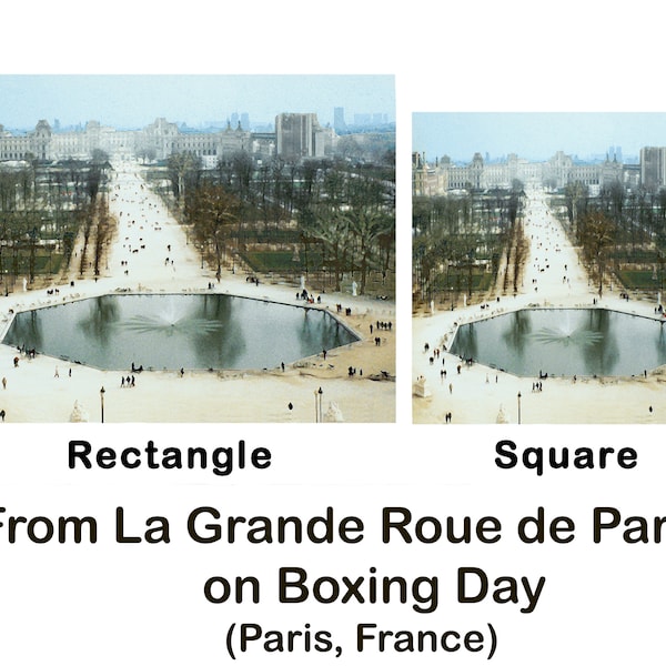 Photo ART - Board Mounted; 1.25" Mounted Canvas; or HD Metal (Chromalux) "From La Grande Roue de Paris on Boxing Day" View from Ferris Wheel