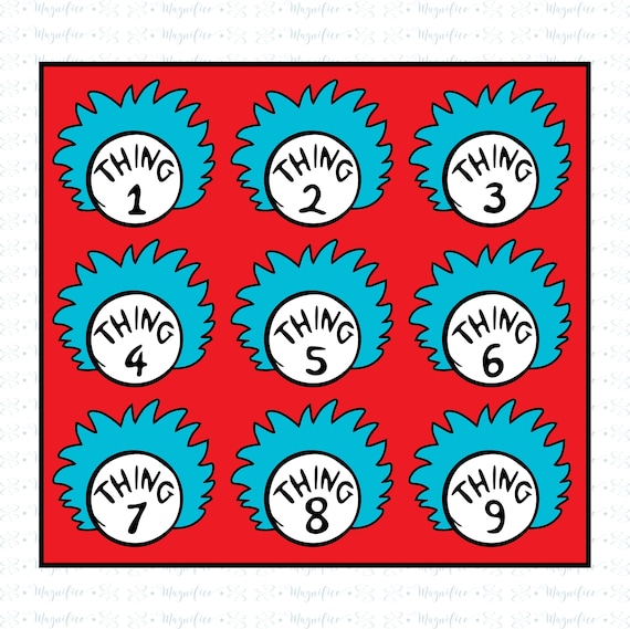 Thing 1 Thing 2 Thing 3 Thing SVG Thing Clipart Thing Cut - Etsy