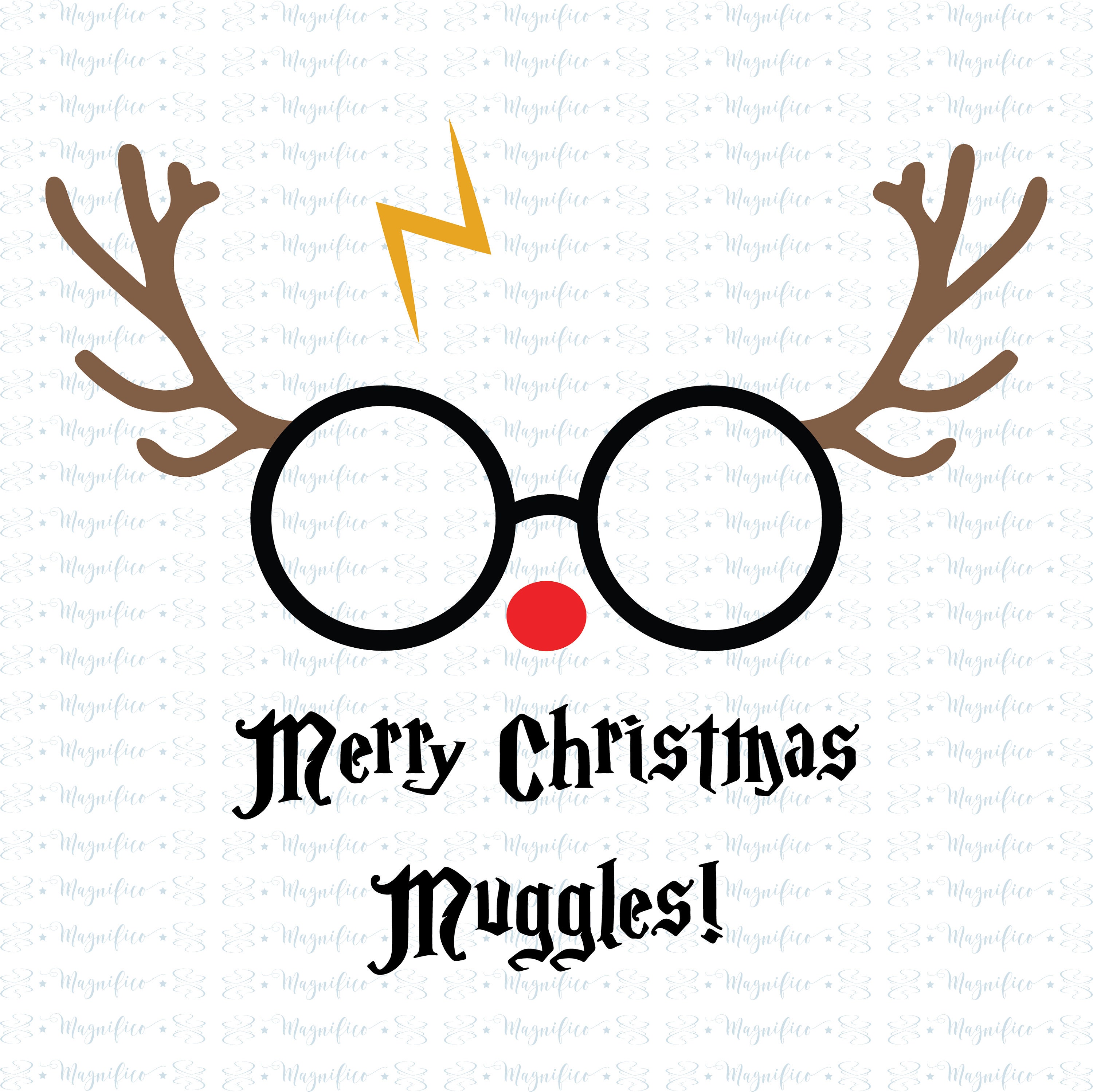 Merry Christmas Muggles SVG Harry Reindeer SVG Cute | Etsy