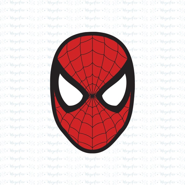 Spiderman Face SVG, Spiderman SVG, Spiderman Head SVG, Spiderman Cake Topper, Clipart, Cut File, Silhouette, Cricut